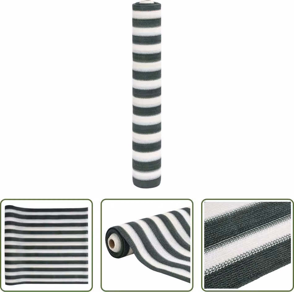 Il paravento The Living Store verde e bianco 1,5x25 m HDPE 195 g/m²