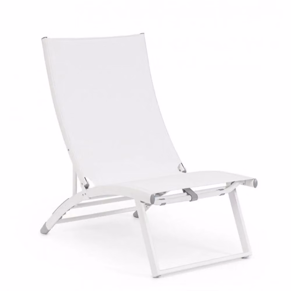 Set di 2 poltrone reclinabili TAYLOR in alluminio e textilene bianco
