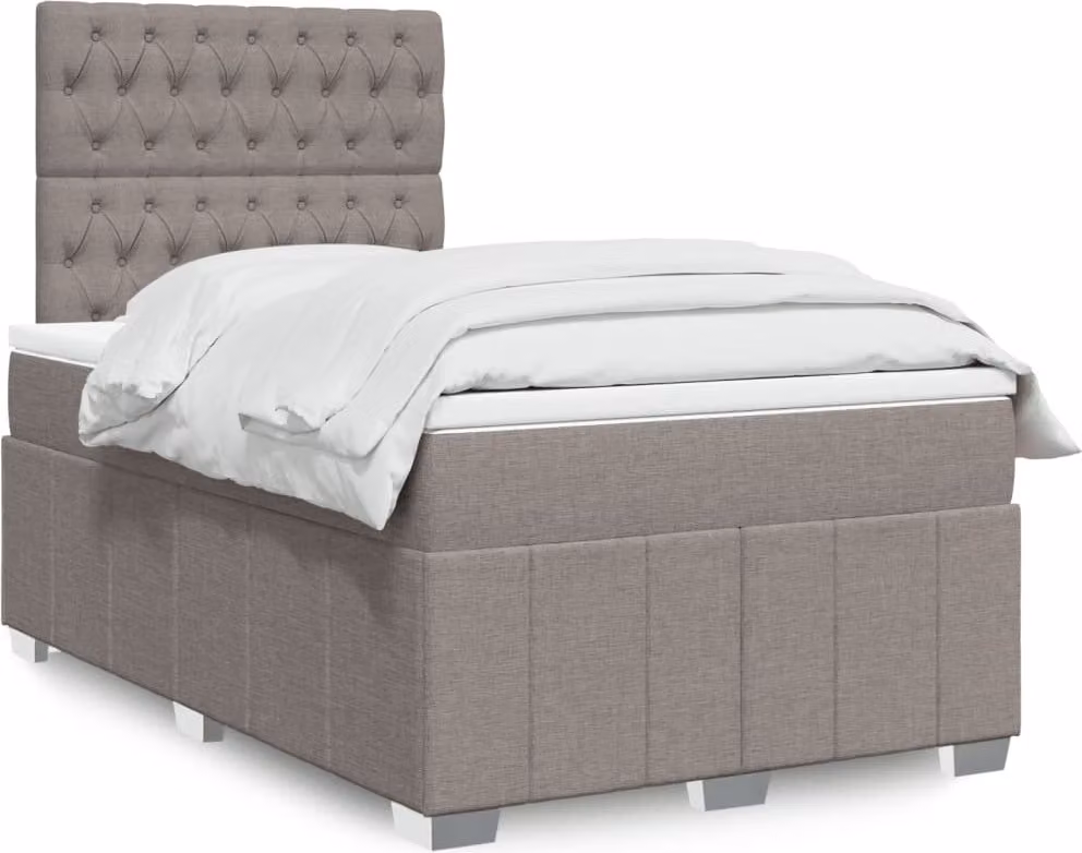 Maison Exclusive - Letto boxspring con materasso Taupe 120x190 cm Tessuto