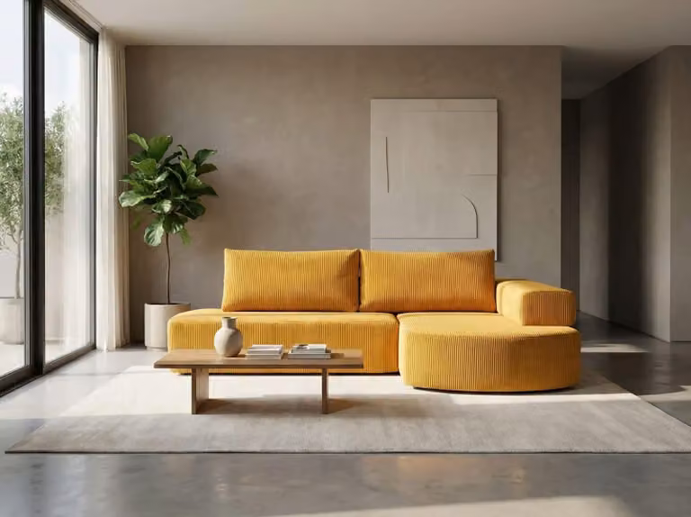 Elegante set di divani ARABELLA - color senape, angolo destro