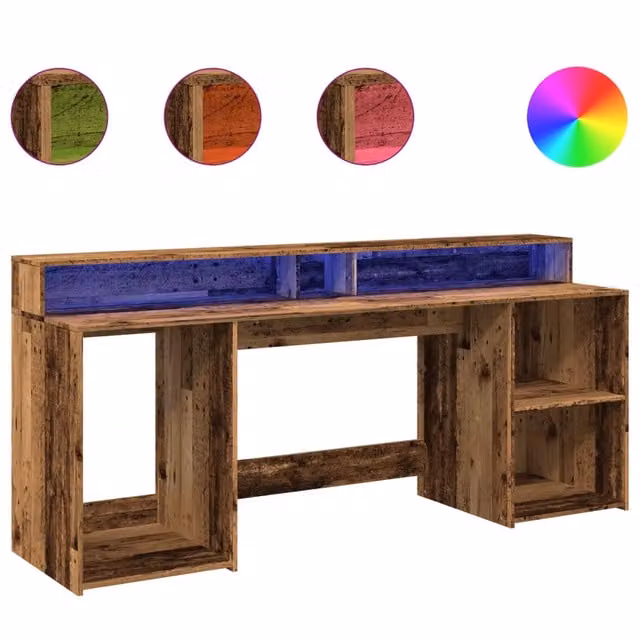 Scrivania da ufficio Design In in stile industriale color marrone con piano in MDF laminato L: 200 cm, P: 55 cm, H: 91 cm
