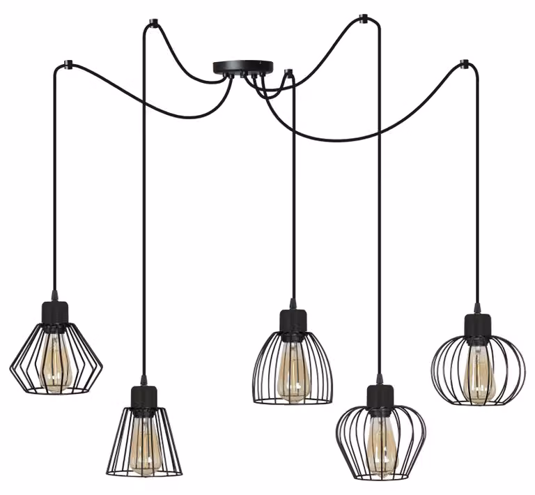 Lampadario a ragno LED LOFT con diversi paralumi e colori – Lampada a sospensione moderna