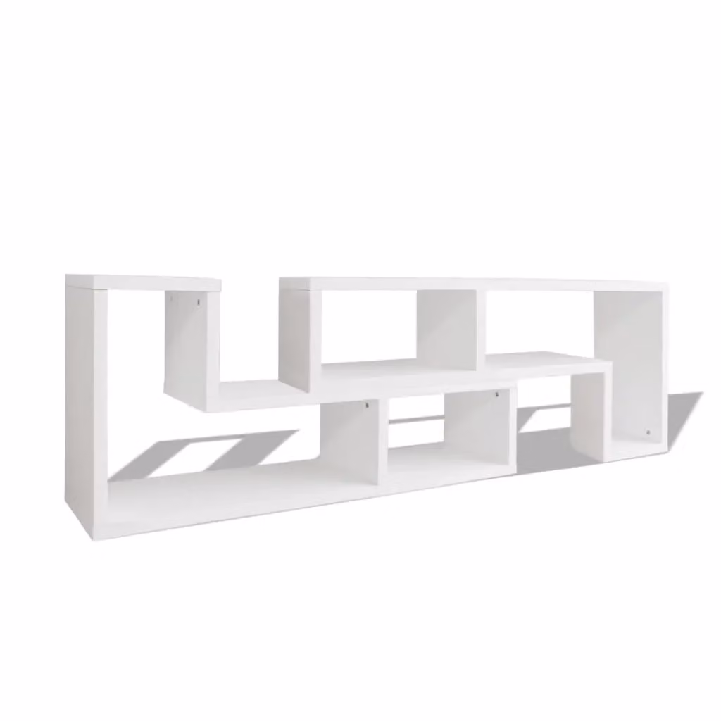 Mobile Porta TV Moderno a L vidaXL Bianco in MDF e Legno L: 120 cm, P: 30 cm, H: 56,4 cm – 2