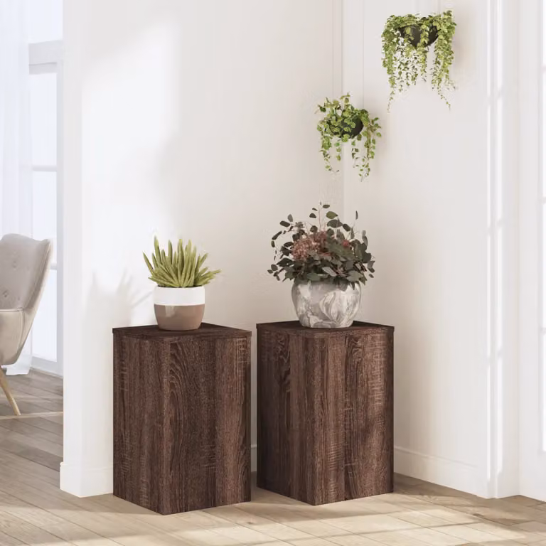 Set di 2 supporti per piante vidaXL in legno marrone L/P/H: 30 x 30 x 50 cm