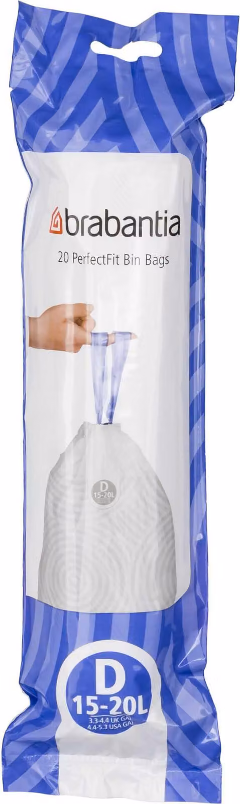 Brabantia PerfectFit fodera per bidoni tipo D, 15-20 litri, 20 pezzi