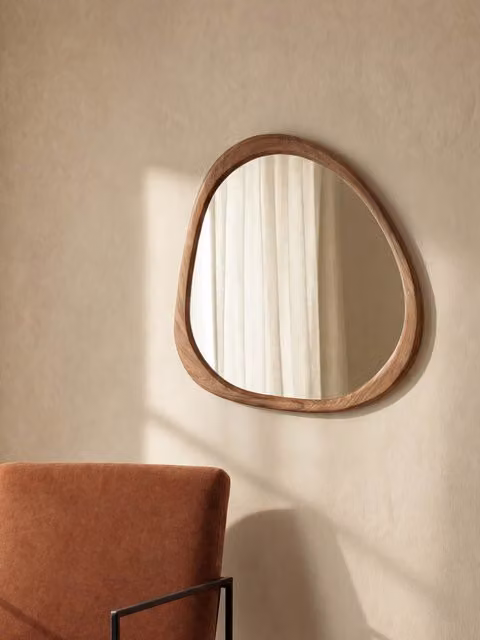 Specchio con cornice in legno naturale marrone Kenay Home L: 44 cm, H: 48 cm