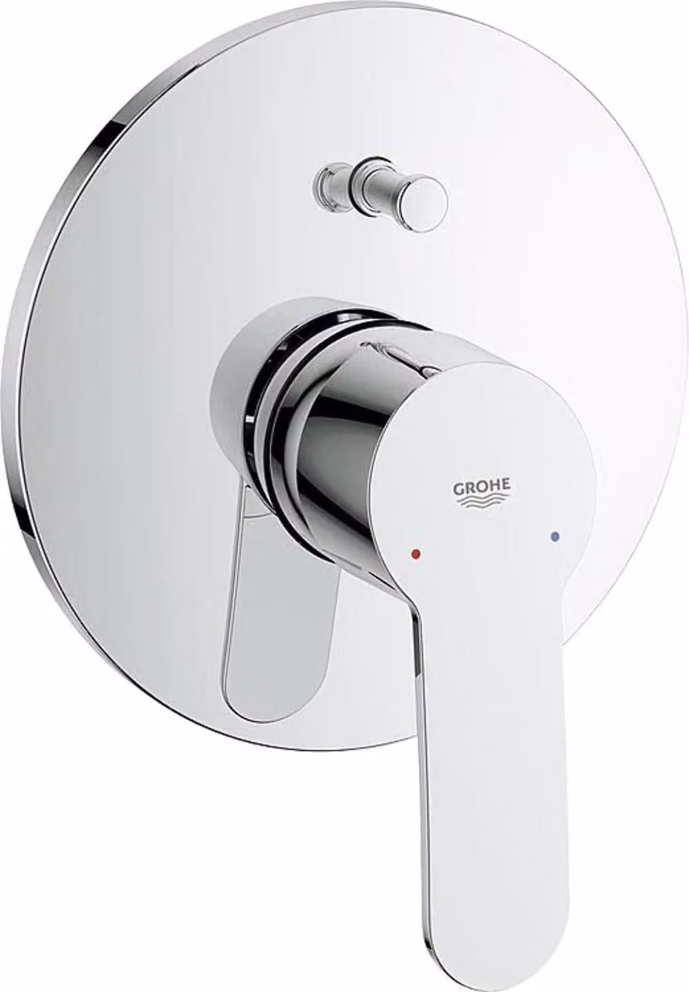 Miscelatore monocomando per bagno, deviatoio a due vie, finitura cromata, design cosmopolita