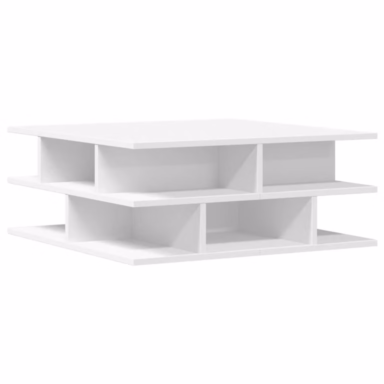 Tavolino da Salotto Bianco 70x70x29 cm in Legno Multistrato