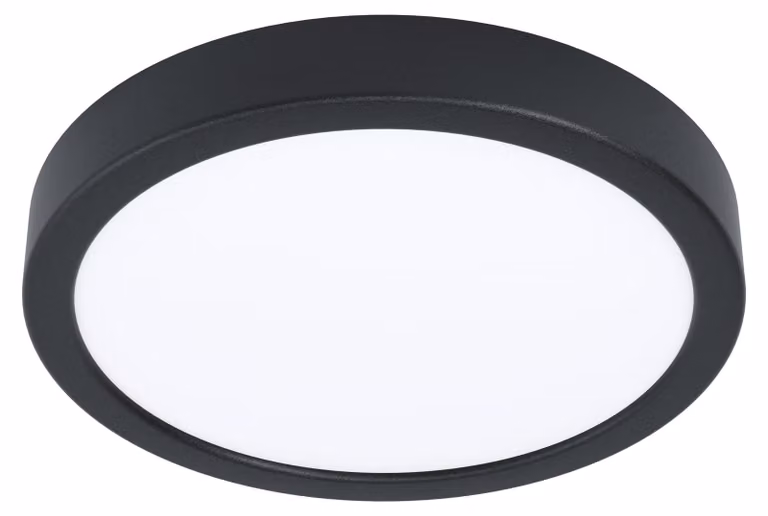 Plafoniera Tonda Esterno Argolis 2 Acciaio Nero Policarbonato Bianco Led