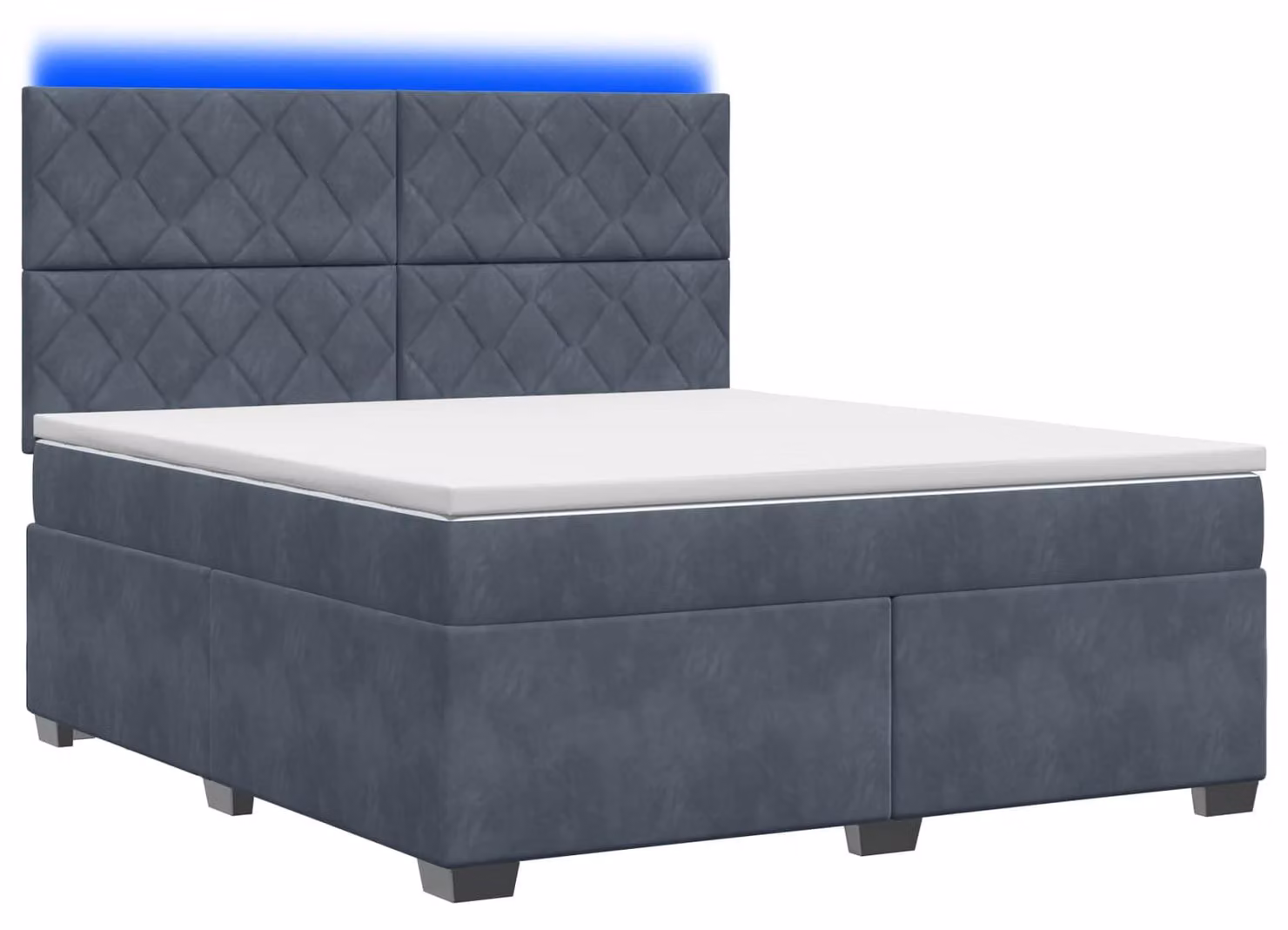 Letto a molle con materasso grigio scuro 140 x 190 cm in velluto