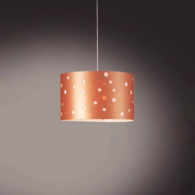 Lampadario Sospeso Moderno Polilux Linea Zero Rame e Bianco con 3 Luci E27