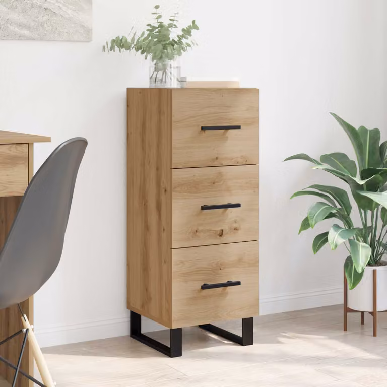 Credenza in stile rustico vidaXL in legno e metallo marrone L/P/H: 34,5 x 34 x 90 cm