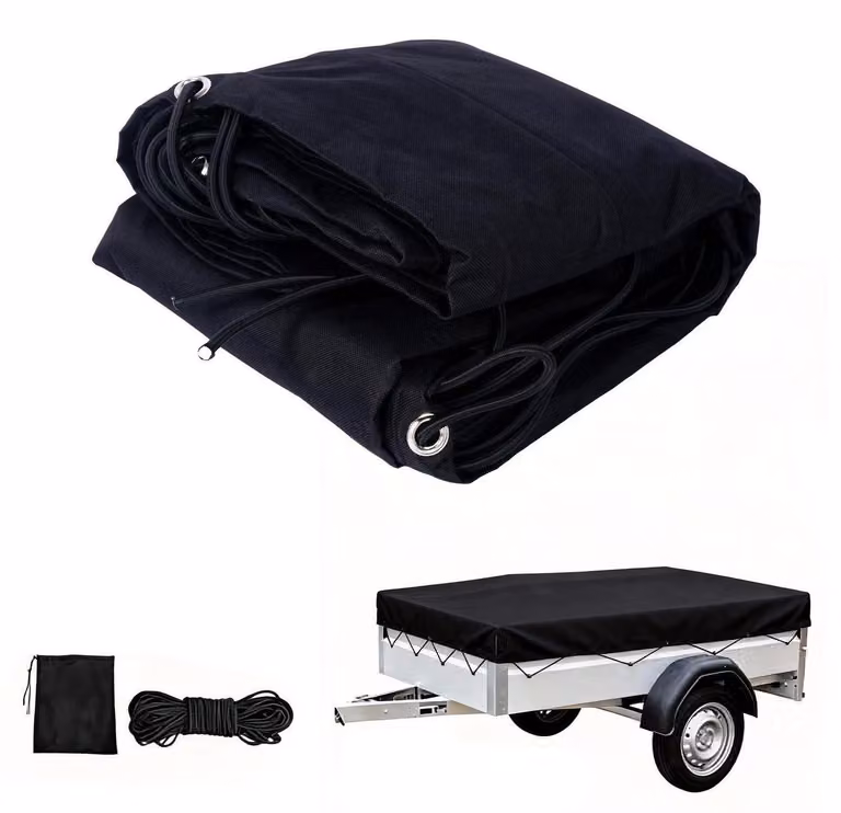 Telo copriauto, dimensioni 258x136 cm, bordo di 10 cm, tessuto Oxford 600D, colore nero