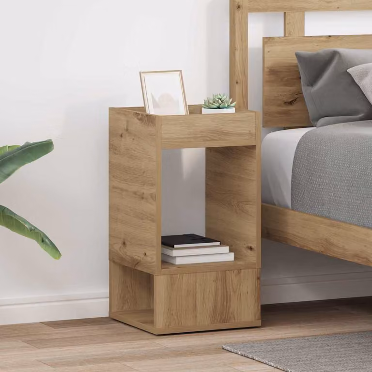 Set di 2 tavolini da soggiorno vidaXL in stile moderno, colore rovere, L/P/H: 30 x 30 x 56 cm