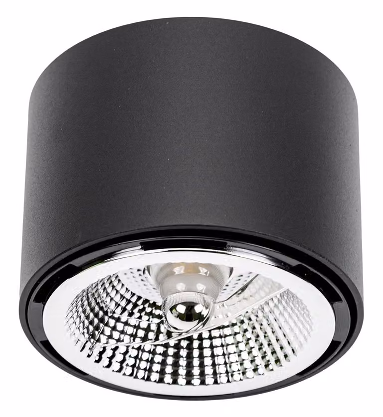 Faretto da soffitto nero D-120mm AR111 GU10 IP20 rotondo