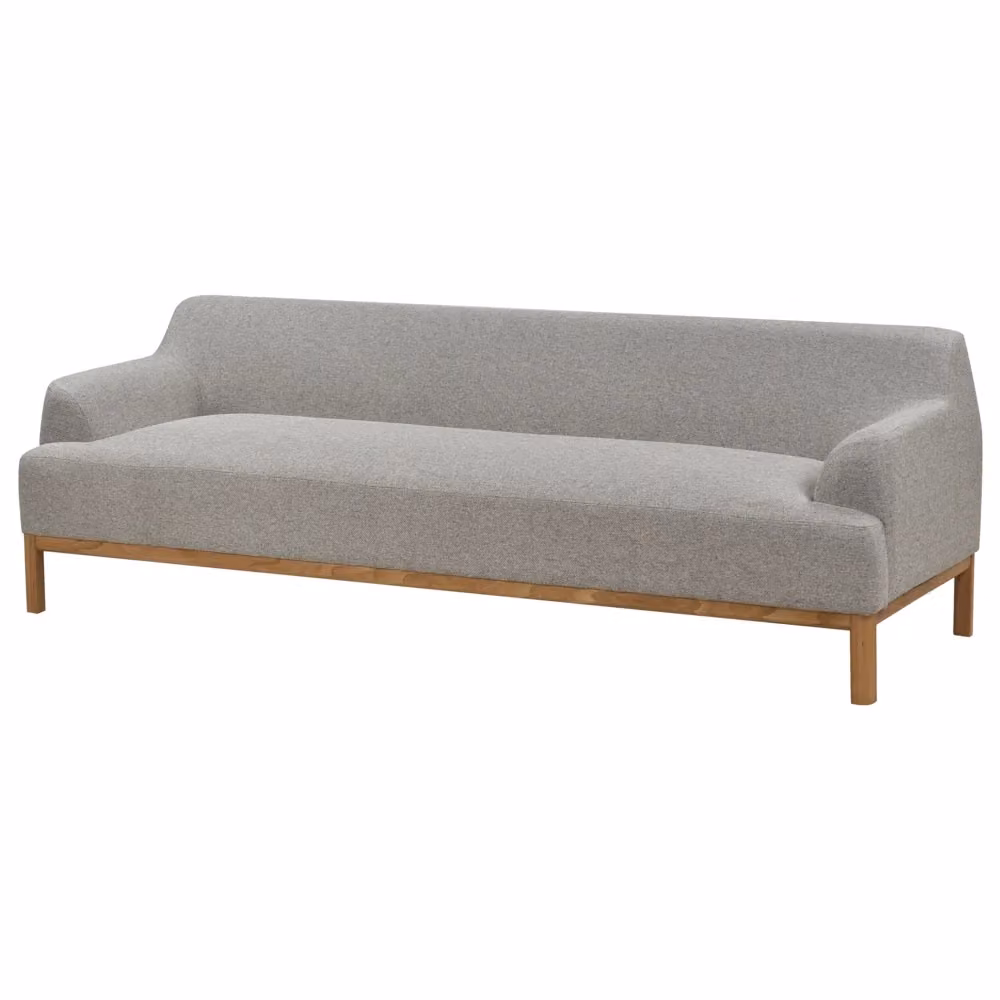 Divano a 3 posti BELIANI in tessuto grigio con struttura in legno e design moderno per il tuo soggiorno – 2