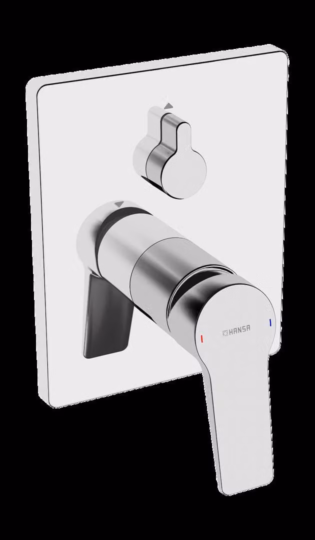 HANSA HANSATWIST Mitigeur de bain et douche, kit de finition, avec dispositif de sécurité, encastré, rosace carrée, 89843083, 89843083