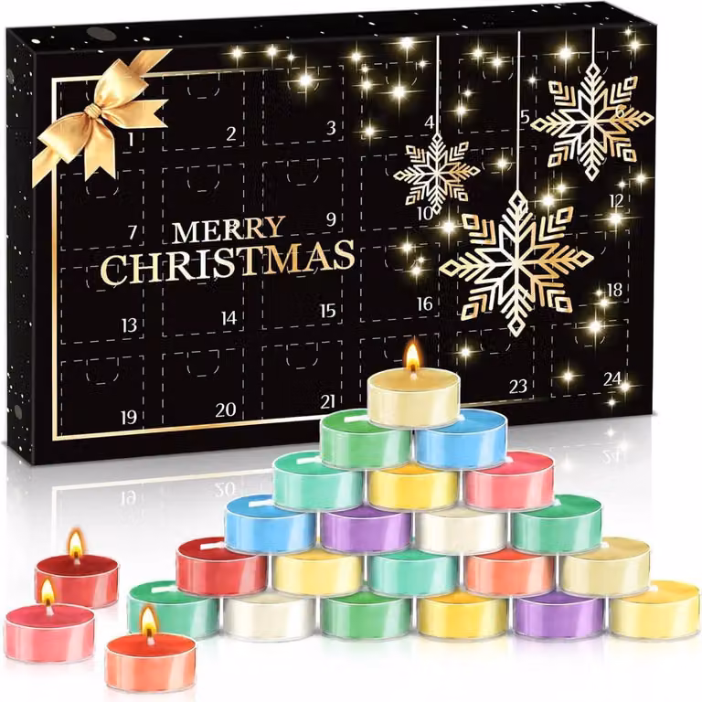 Candele profumate Calendario dell'Avvento Calendario di Natale Candele Tealight 24 profumi 2024