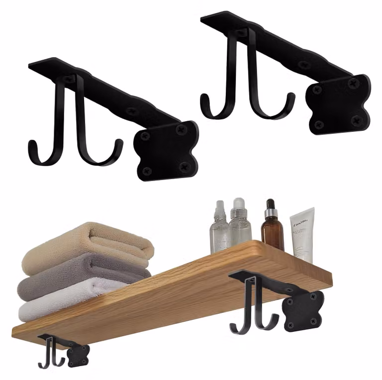 Supporti angolari robusti per scaffali, con 4 ganci aggiuntivi, 20 cm