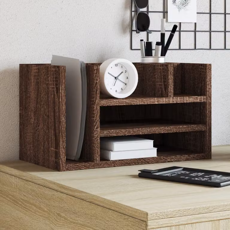 Maison Exclusive - Organizer da scrivania Rovere marrone 44,5x24x25 cm Materiale ligneo