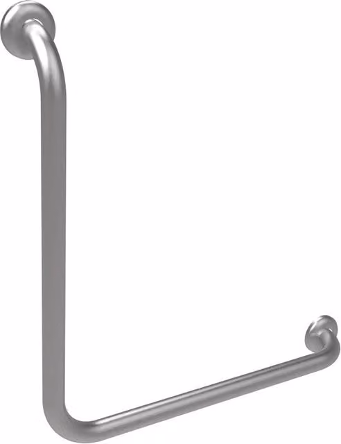 Maniglia verticale GOMAN in acciaio inox satinato argento per bagni per anziani e disabili L: 50 cm, P: 5 cm, H: 150 cm