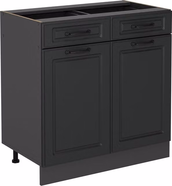 Mobiletto base per cucina R-Line Antracite rustico/Antracite 80 cm senza piano di lavoro Vicco