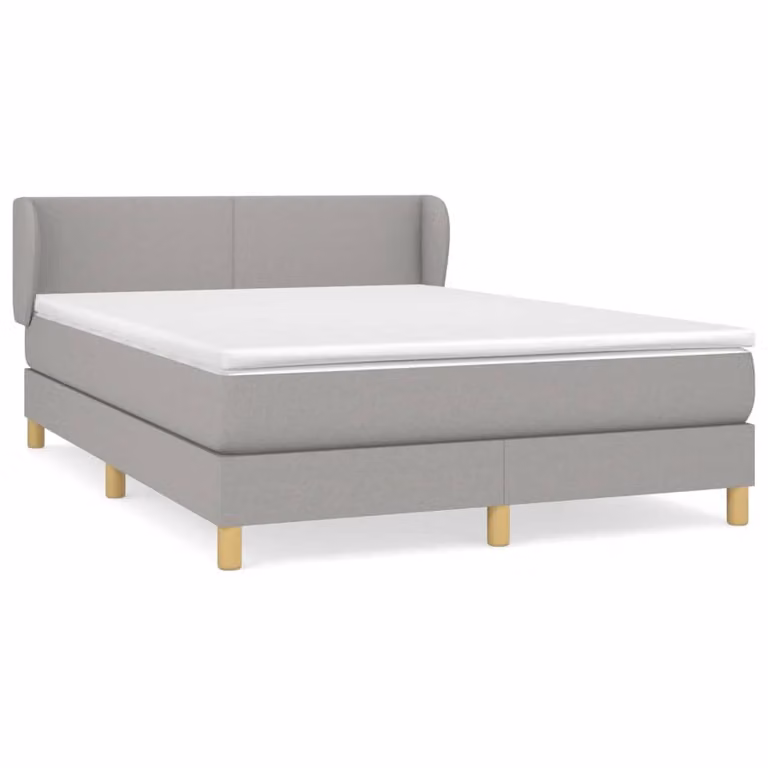 Giroletto a Molle con Materasso Grigio Chiaro 140x200cm Tessuto