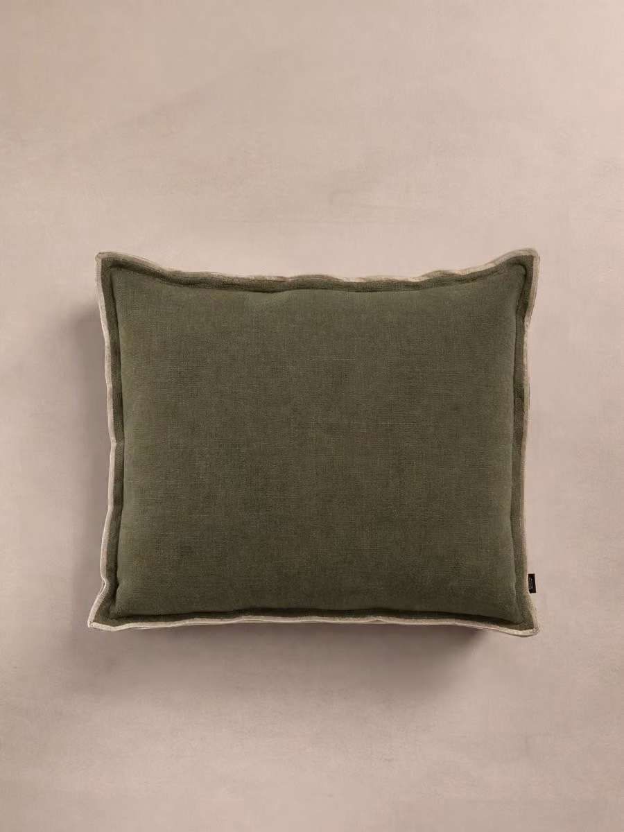 Cuscino quadrato Pure in lino color kaki Kenay Home L/P: 45 x 45 cm – 2