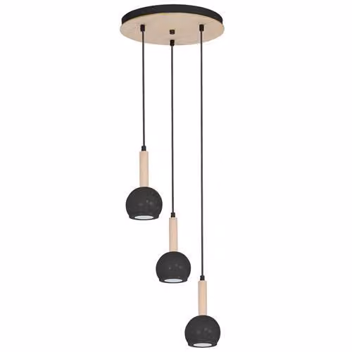 Plafoniera Bolle 3 Palfon nero Lampada da soffitto