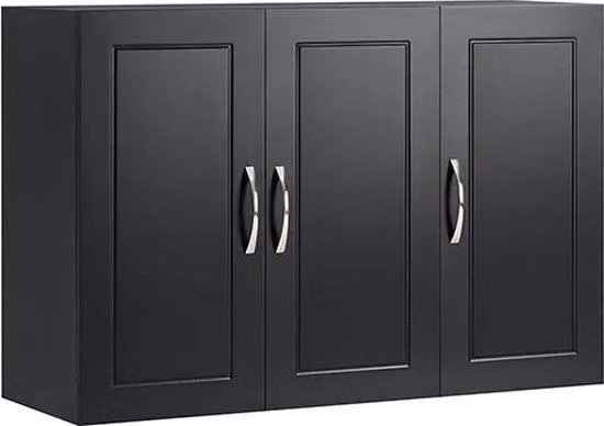 Cassa d'armadio per bagno - Comparto farmaceutico - Mobile per la conservazione - Costruzione in MDF - 90cm x 60cm x 30cm - Bianco/Nero - Scomparti regolabili