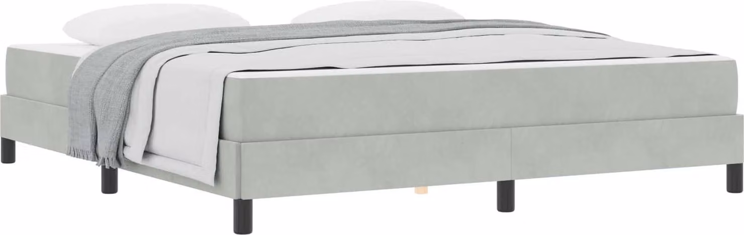 Letto a molle con materasso Grigio chiaro 180 x 200 cm Tessuto
