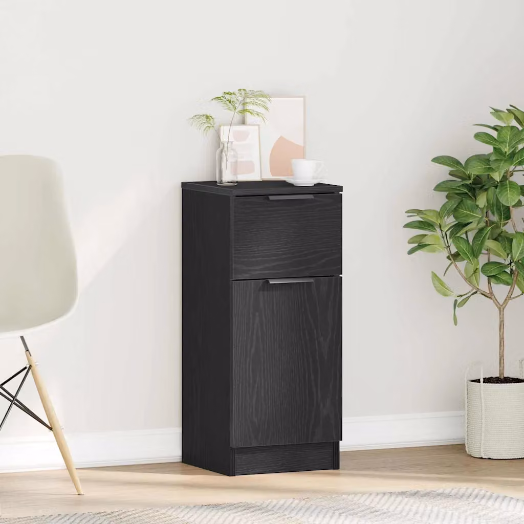 Credenza moderna vidaXL in legno ingegnerizzato MDF, colore nero, L/P/H: 30 x 30 x 70 cm