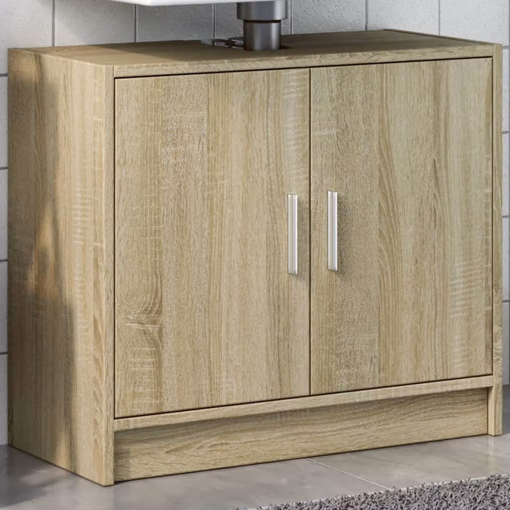 Mobile Lavabo vidaXL in Rovere Sonoma, Design Moderno con Ante a Battente, L/P/H: 63 x 29 x 55 cm