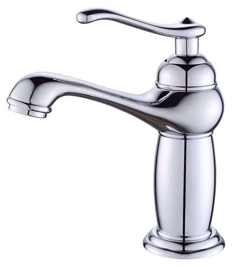 Rubinetto da bagno retrò cromato, monocomando, con scarico standard e aeratore