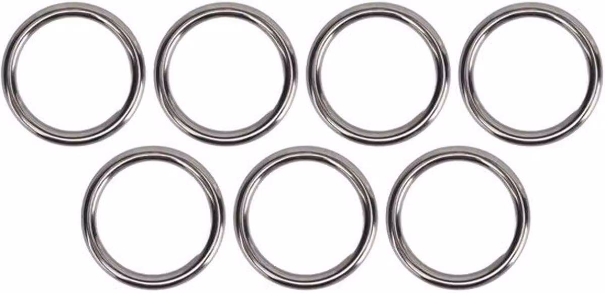 O-ring in acciaio inossidabile 304, dimensioni 1,6/2 pollici - Set di 7 pezzi - Resistenti agli urti - Multifunzionali - Ideali per cerchi da ginnastica/yoga - Anelli metallici