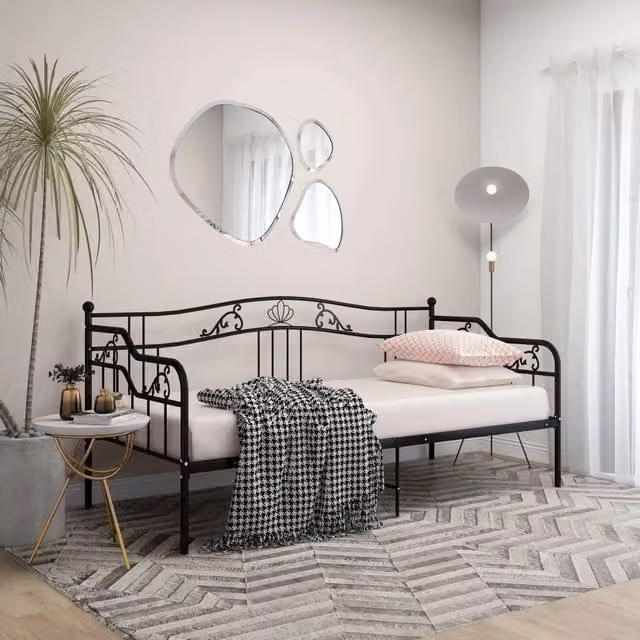 Divano letto-Sofa Letto-Daybed Telaio Nero in Metallo 90x200 cm 347672