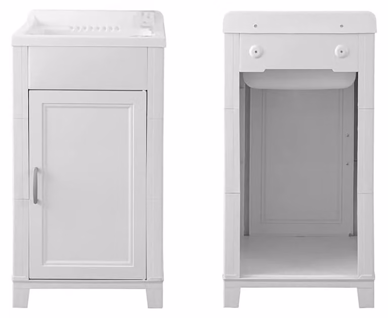 Lavabo con sifone e struttura in resina