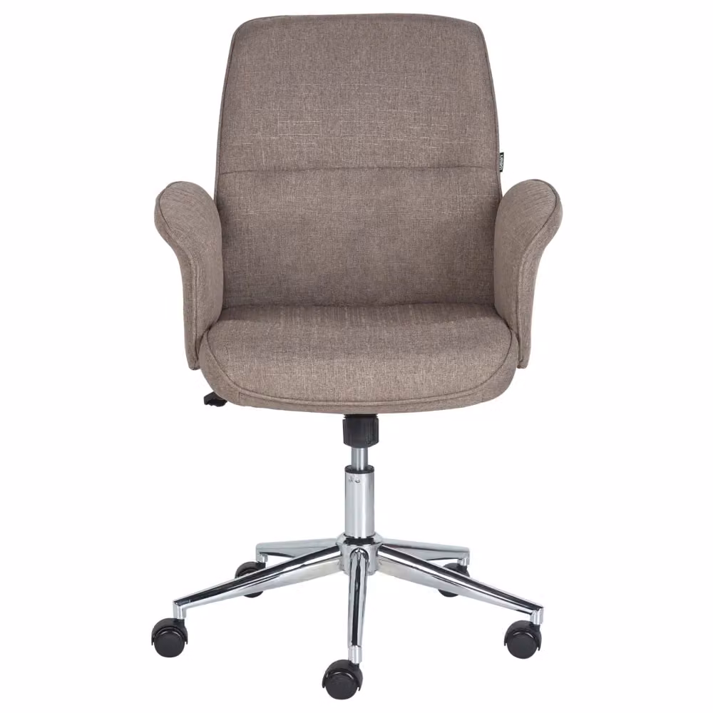 Sedia da ufficio BELIANI marrone in ecopelle e metallo con schienale regolabile e rotazione a 360 gradi L/P/H: 67 x 53 x 120 cm – 2