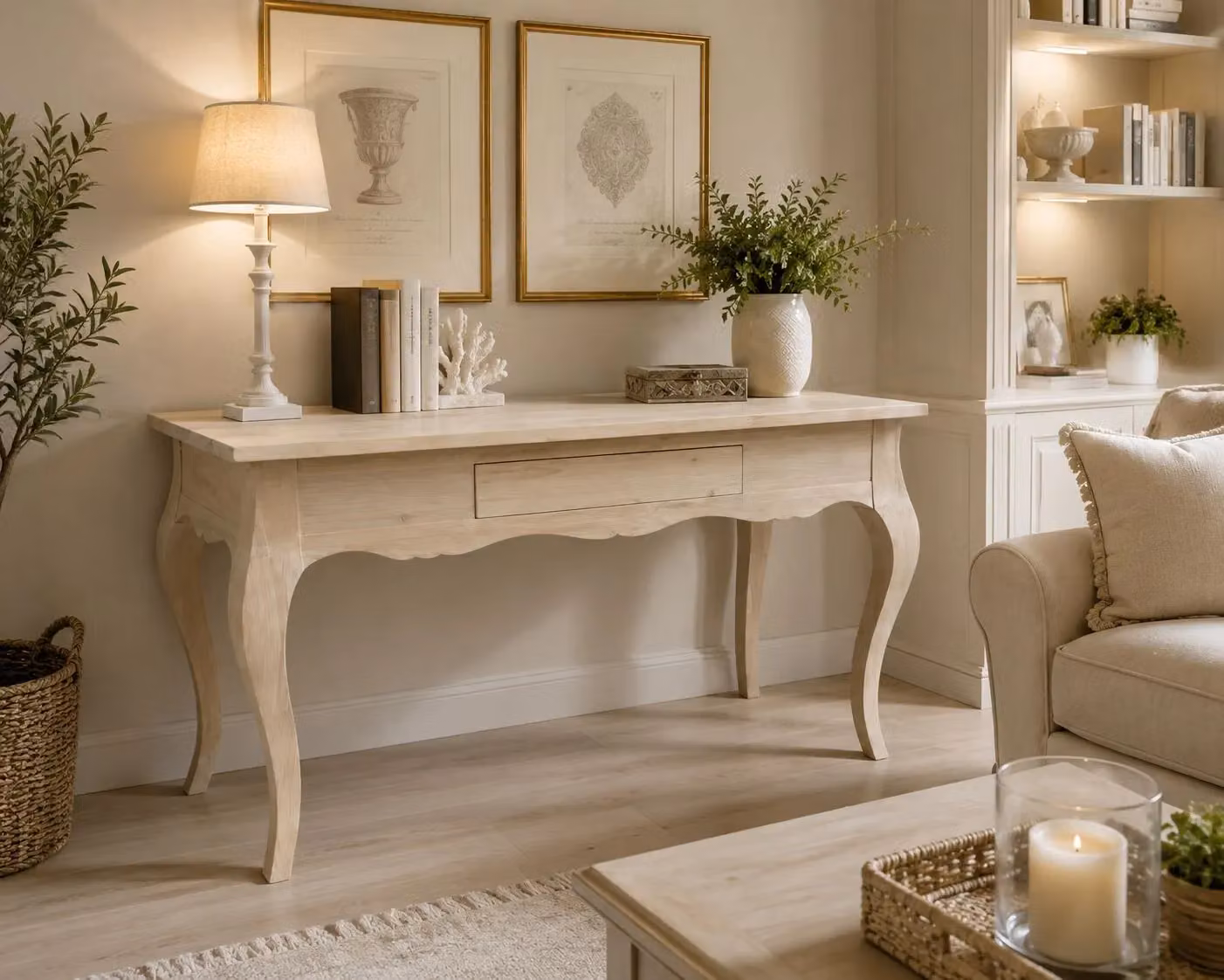Scrivania classica con 1 cassetto in legno di pino massello grezzo Mobili 2G L: 160 cm, P: 75 cm, H: 80 cm – 3