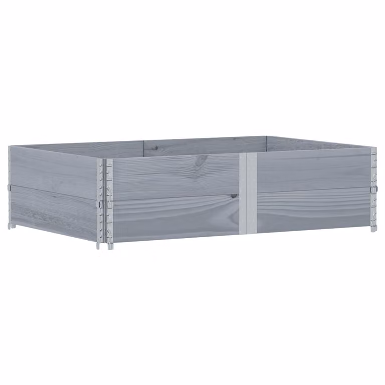 Paretali per Pallet 2pz Grigi 150x100cm Legno Massello di Pino