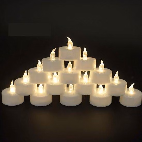 Ghirlande luminose a LED realistiche - Effetto tremolante - Senza fiamma - Decorazioni festive - Bianco caldo - Alimentate a batteria