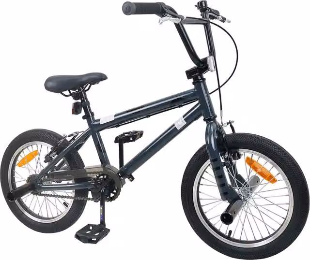 BMX da 16 pollici per bambini dai 5 agli 8 anni in grigio scuro