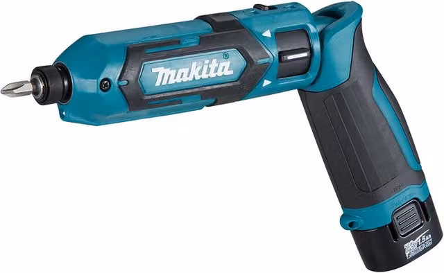 Makita TD022DSE Avvitatore a impulsi 7,2 V blu con 2 batterie ricaricabili da 1,5 Ah e caricatore