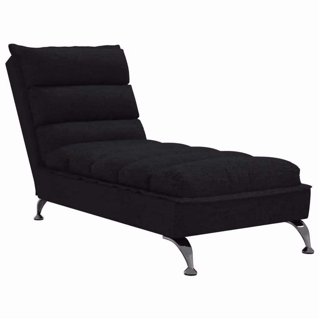 Sdraio con Cuscini vidaXL in Tessuto Nero per Giardino e Living Room – 2