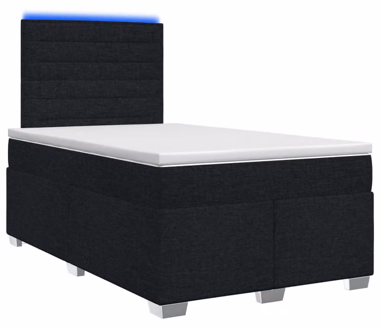 Letto a molle con materasso nero 120 x 200 cm in tessuto