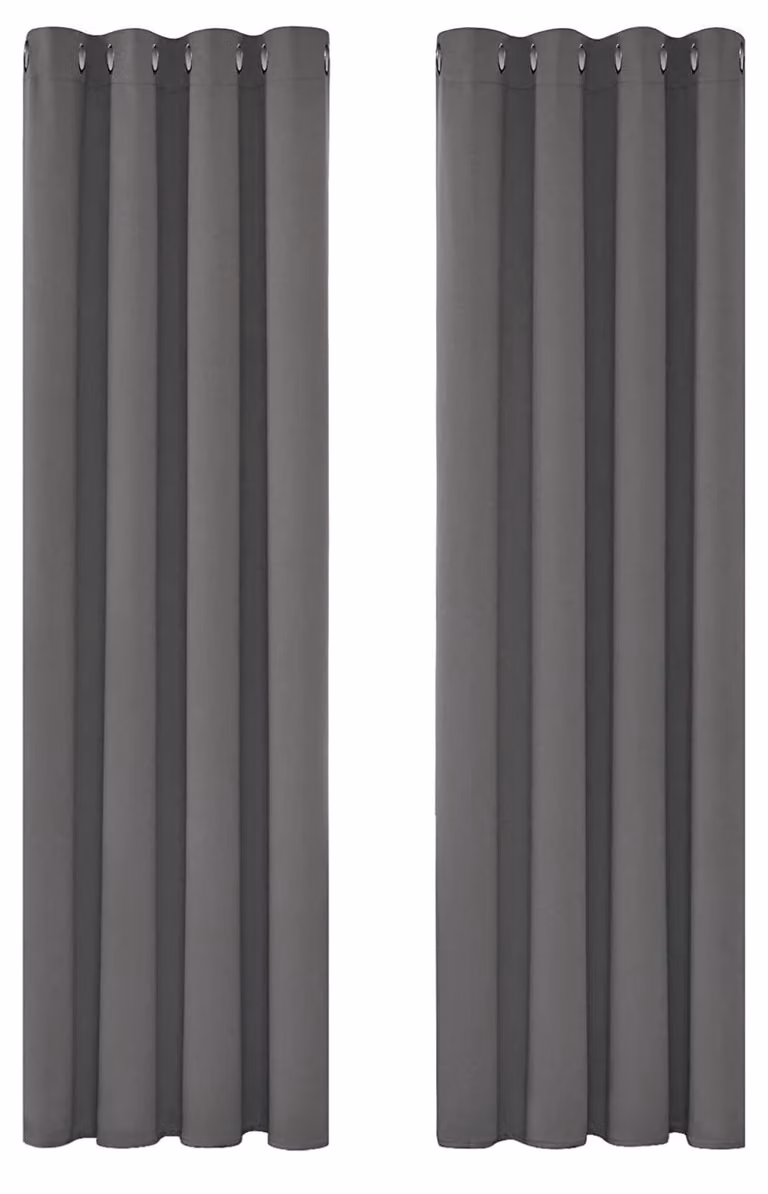 Solidchoice - Tende oscuranti termiche - Set di 2, Grigio, 240 x 130 cm