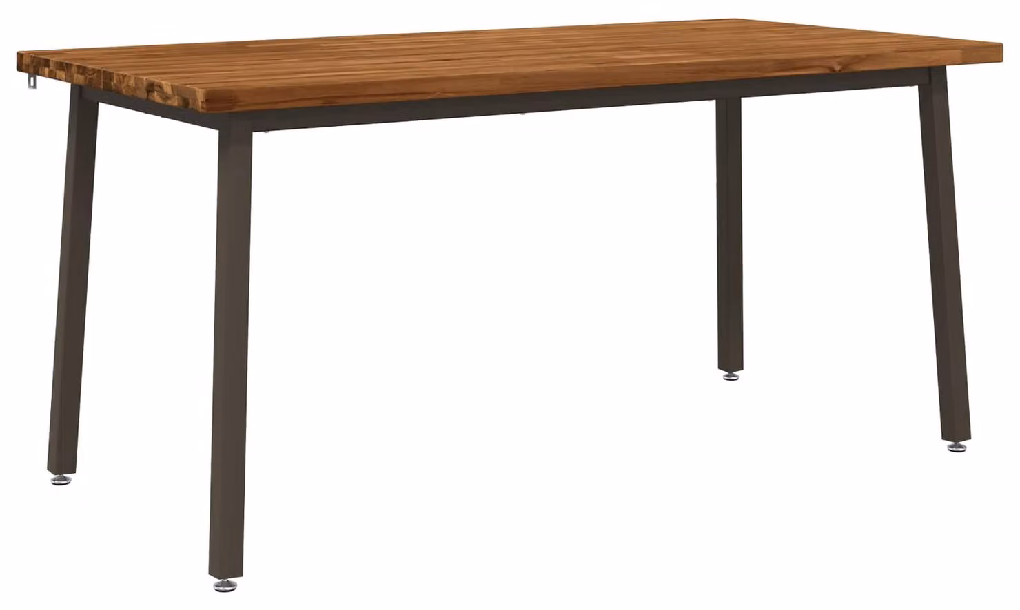 Tavolo quadrato da pranzo, dimensioni 160 x 80 x 75 cm, in legno massello di acacia, finitura naturale