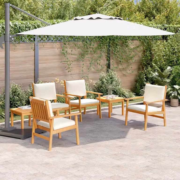 Set Divano da Giardino vidaXL in Legno di Acacia Marrone con Cuscini per 6 Persone