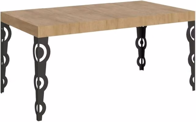 Tavolo allungabile Itamoby Karamay Premium in quercia natura con gambe antracite, L: 120-380 cm, P: 90 cm