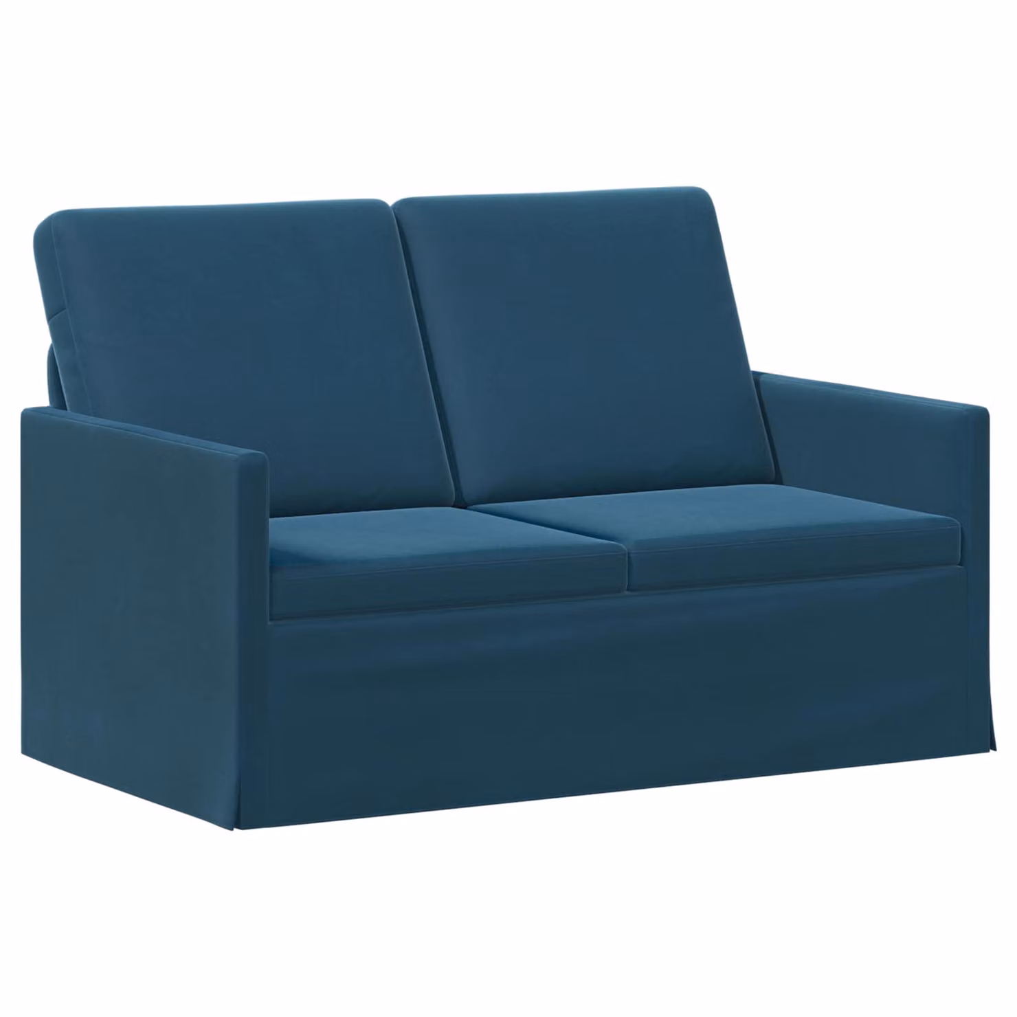 vidaXL Divano a 2 posti in Velluto Blu con Struttura in Metallo L: 130 cm, P: 81 cm, H: 82 cm